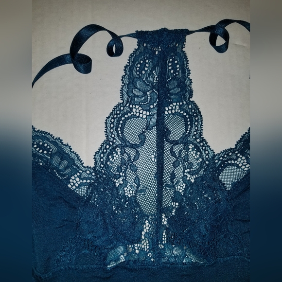 Max Studio Elegant Lace Teal Tank Racer Back Pajama Pj - Picture 1 of 4